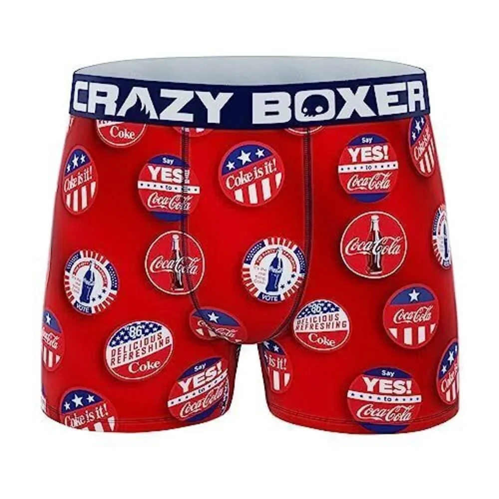 CRAZY BOXER COCA COLA Badge Men's Boxer Brief (Creative Packaging) - Large